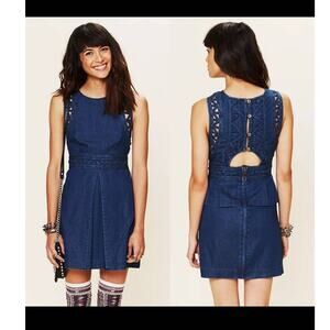 Free People New Romantics cutout boho denim mini dress - 2